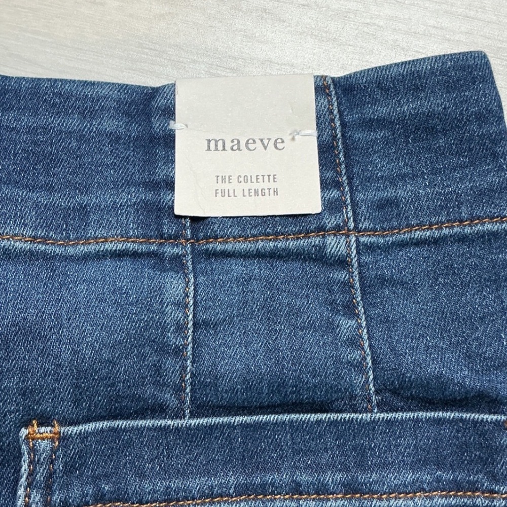 Anthropologie Maeve The Colette Full-Length Wide-Leg Jeans Blue 31 New With Tags - Picture 7 of 9